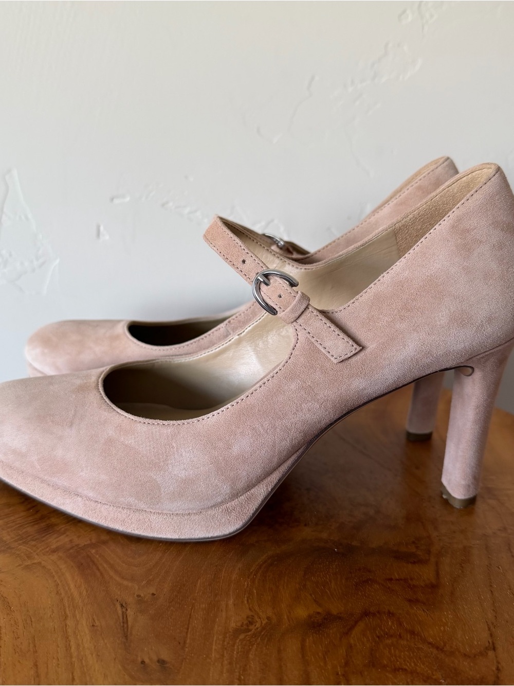 Naturalizer Talissa Womens Tan Suede Mary Jane Platform Pumps Heels 7.5 W